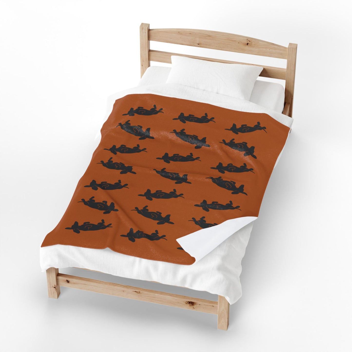 Belly Up Dachshund Blanket - Terracotta | 50" x 60" Throw