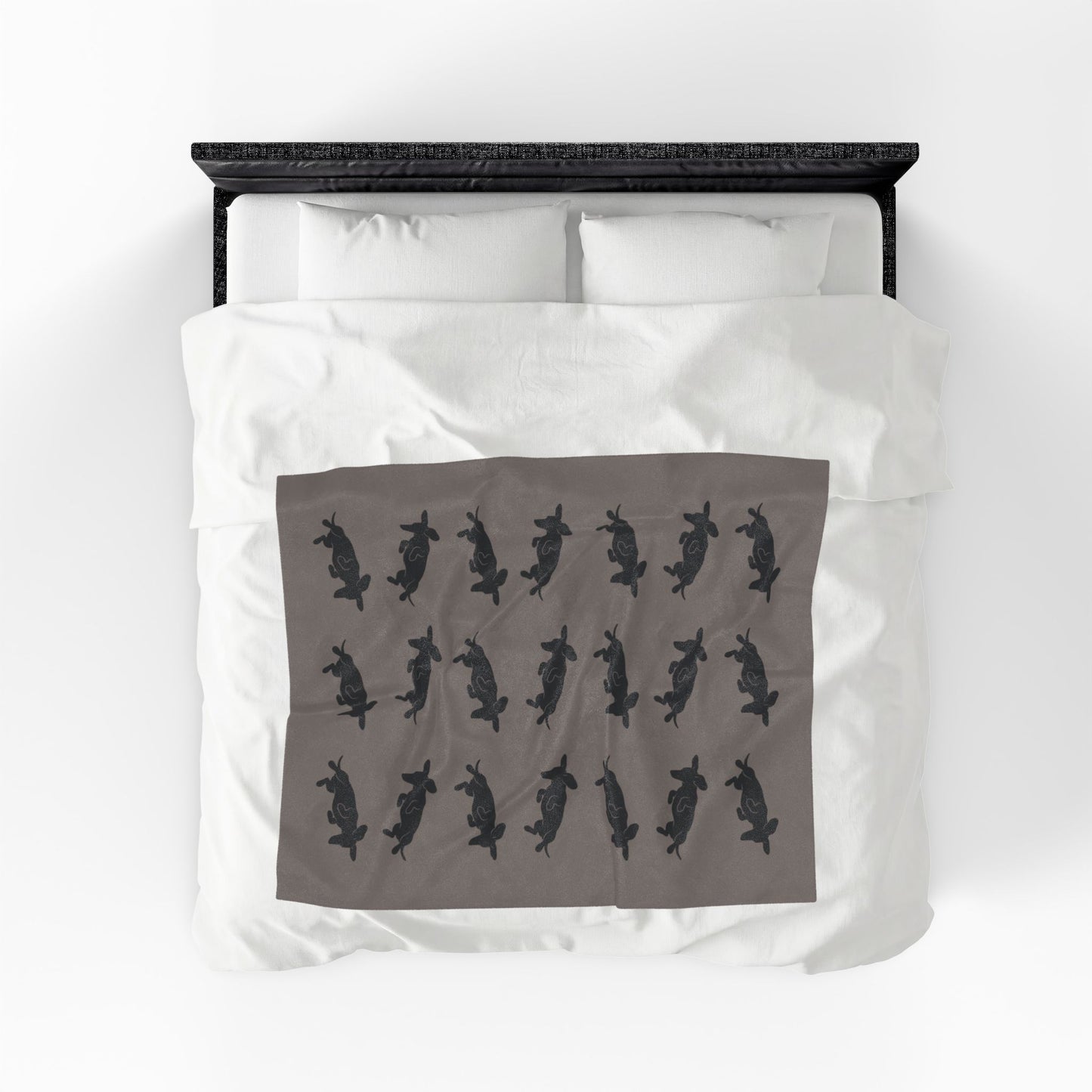 Belly Up Dachshund Blanket - Greige | 50" x 60" Throw