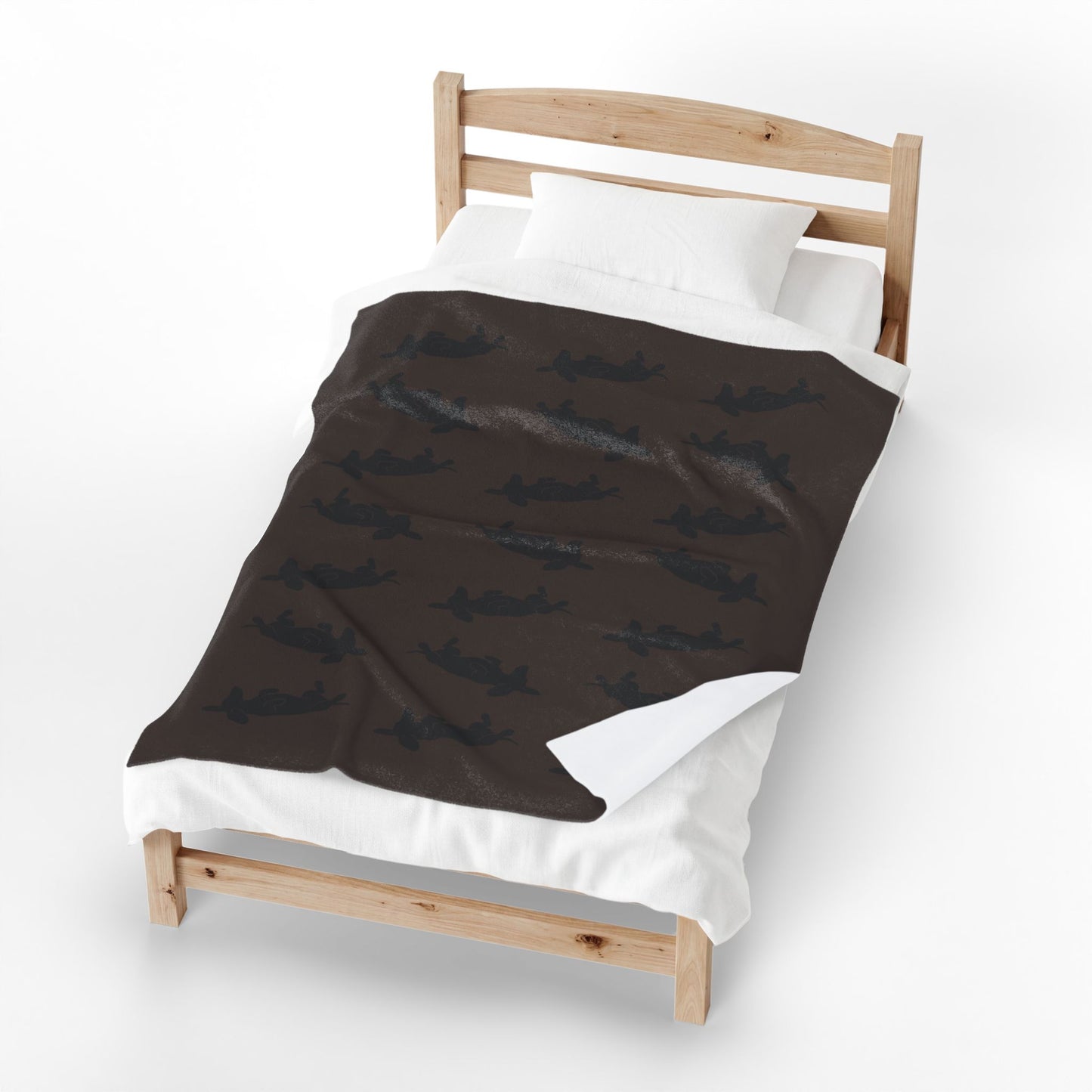 Belly Up Dachshund Blanket - Espresso Brown | 50" x 60" Throw