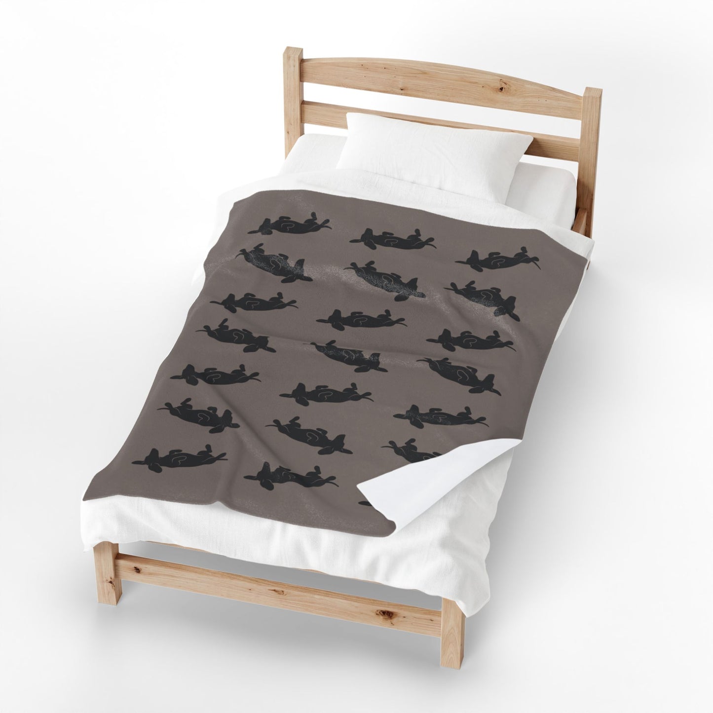 Belly Up Dachshund Blanket - Greige | 50" x 60" Throw