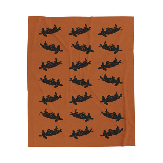 Belly Up Dachshund Blanket - Terracotta | 50" x 60" Throw