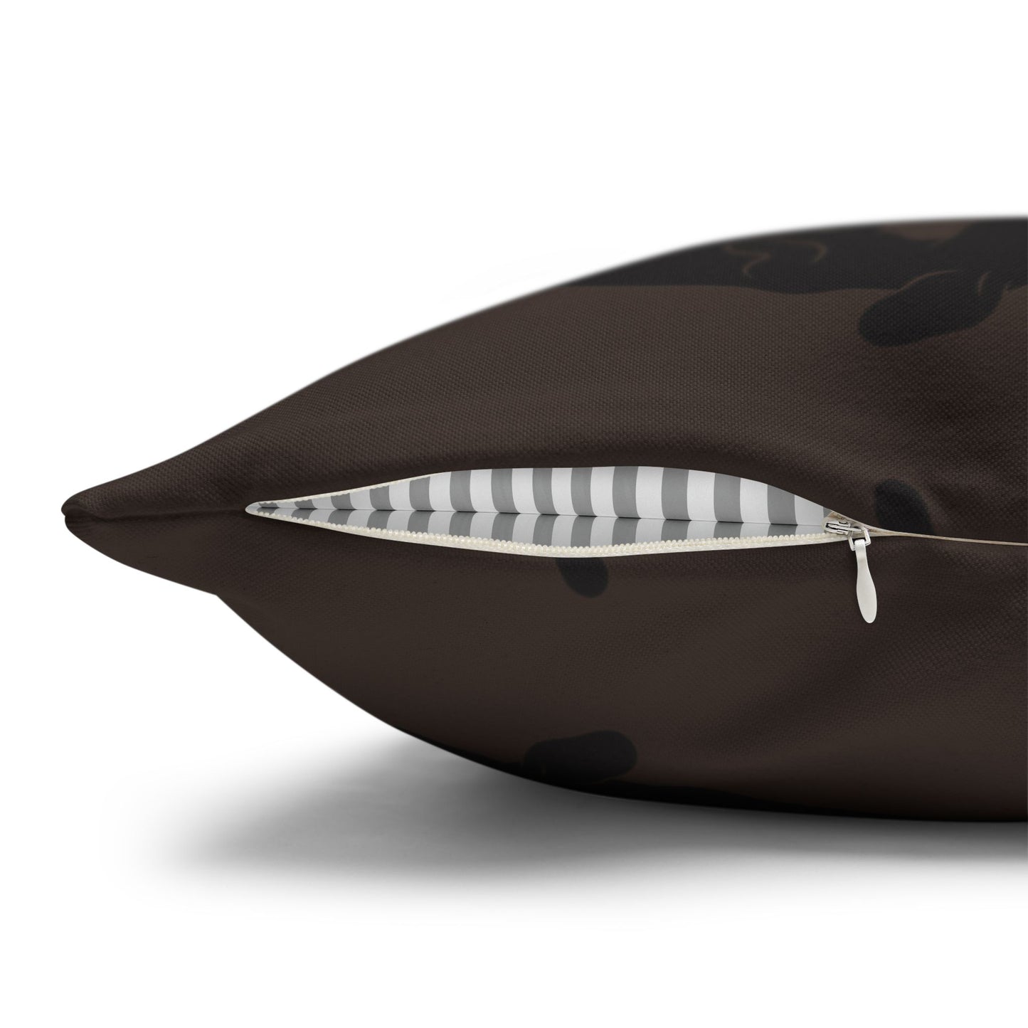 Belly Up Dachshund Throw Pillow Cover - Espresso Brown | 18" x 18"