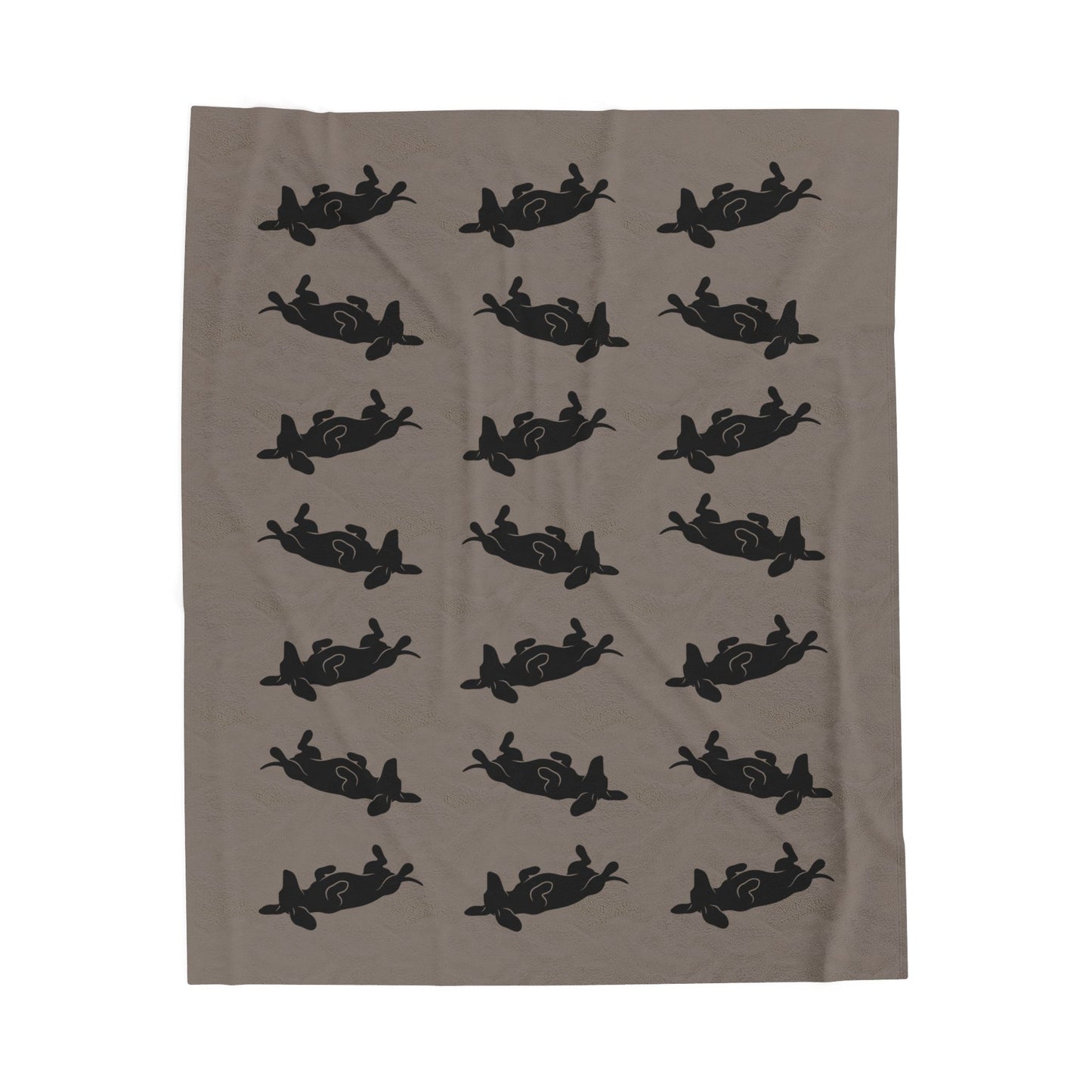 Belly Up Dachshund Blanket - Greige | 50" x 60" Throw