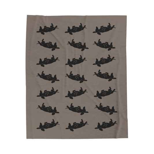 Belly Up Dachshund Blanket - Greige | 50" x 60" Throw