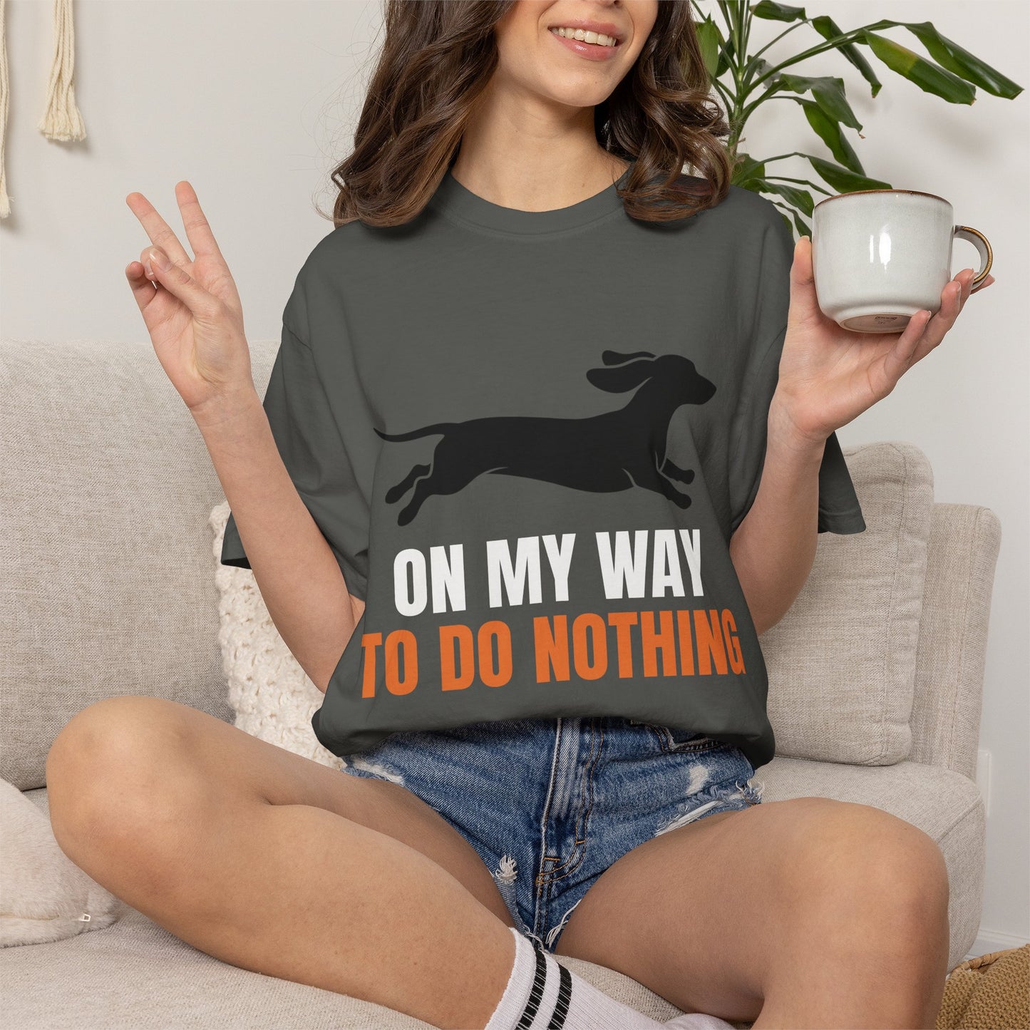 On My Way To Do Nothing - Dachshund Comfort Colors Tee