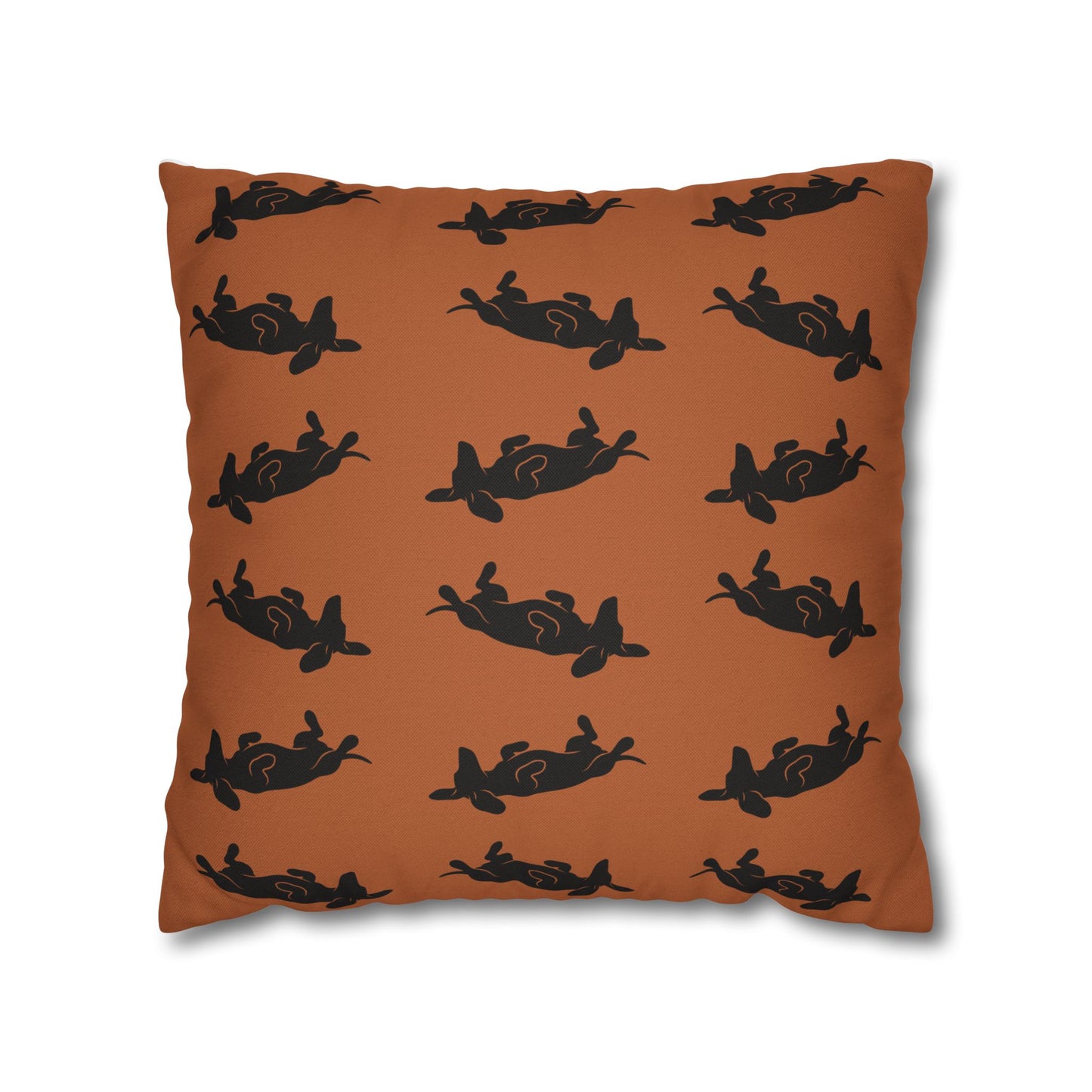 Belly Up Dachshund Throw Pillow Cover - Terracotta | 18" x 18"