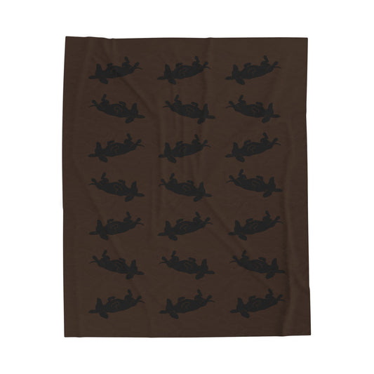 Belly Up Dachshund Blanket - Espresso Brown | 50" x 60" Throw