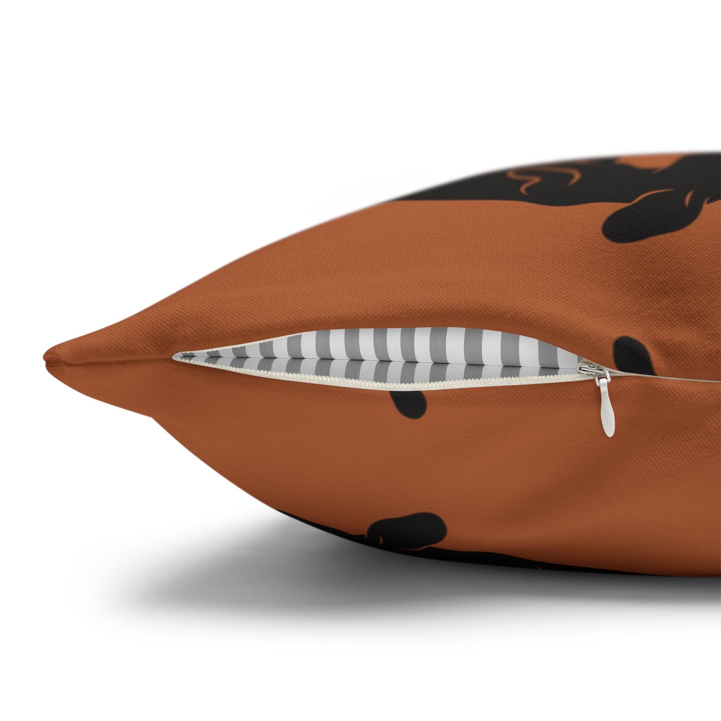 Belly Up Dachshund Throw Pillow Cover - Terracotta | 18" x 18"