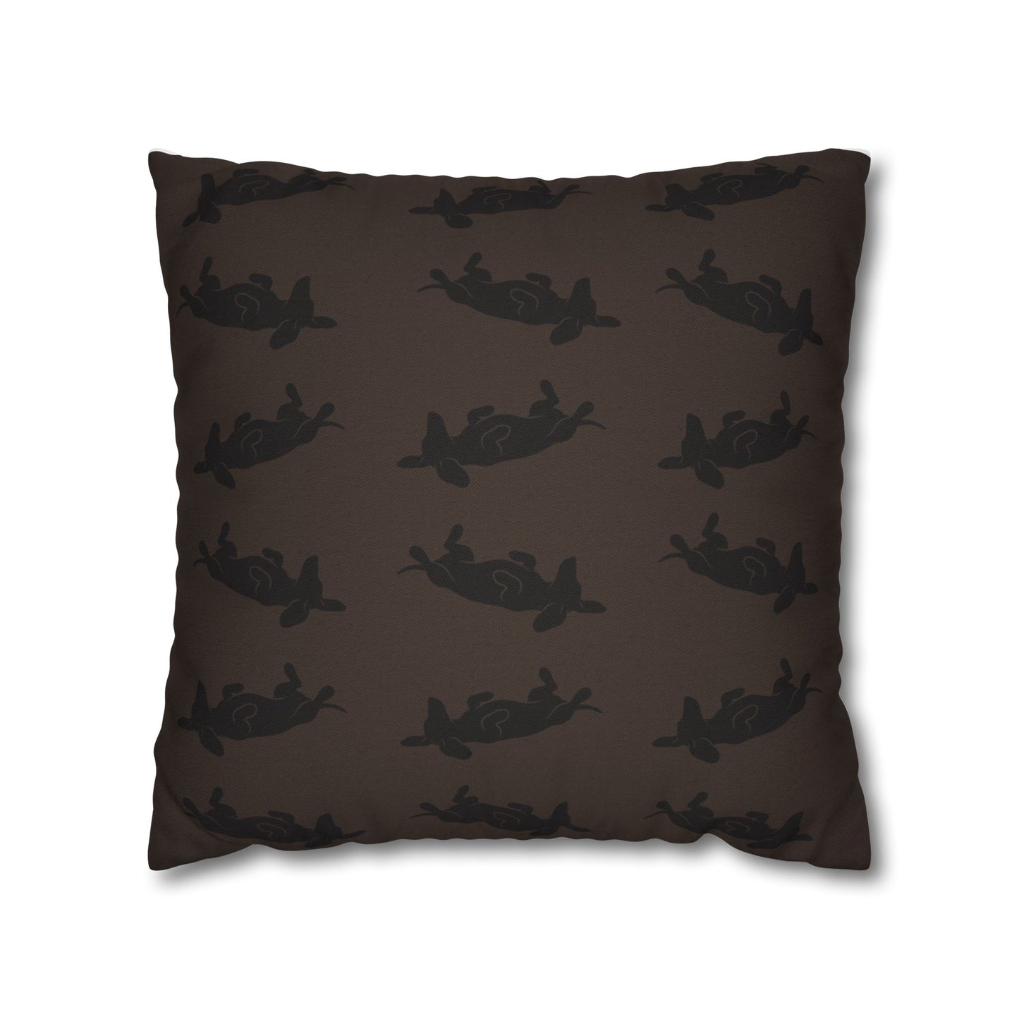 Belly Up Dachshund Throw Pillow Cover - Espresso Brown | 18" x 18"