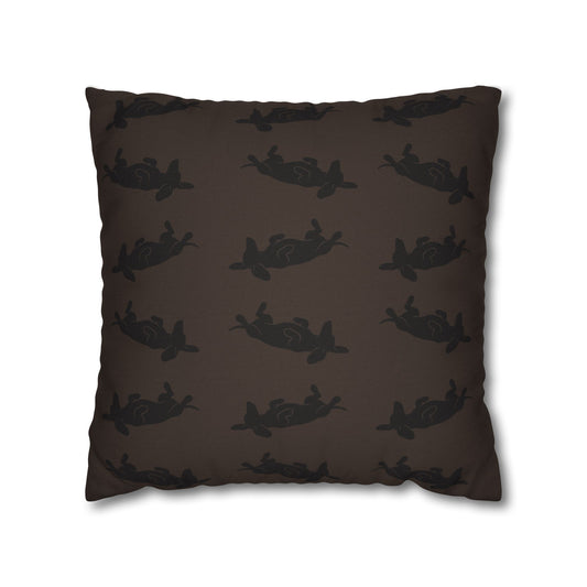Belly Up Dachshund Throw Pillow Cover - Espresso Brown | 18" x 18"